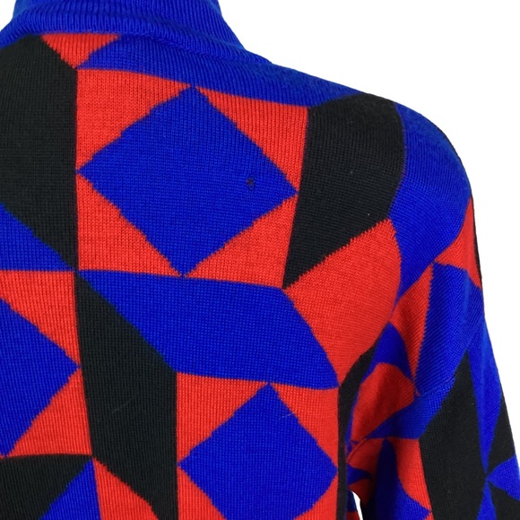 ESCADA by Margaretha Key Merino Wool Sweater Dress Germany Aztec - Picture 5 of 15